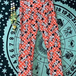 Disney Orange LuLaRoe Leggings One Size EUC